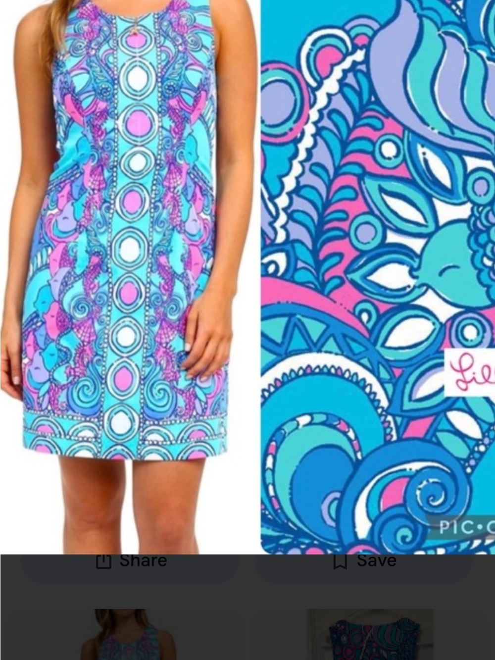 Lilly Pulitzer Abigail Turquoise cotton Printed Sleeveless Shift Dress 00